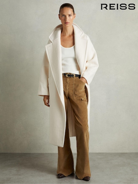 Reiss Brown Marie Cotton-Blend Corduroy Flared Trousers (AB1728) | kr3 007