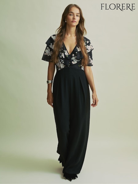 Florere Frill Sleeve Wide Leg Black Jumpsuit (AB2017) | 323 €