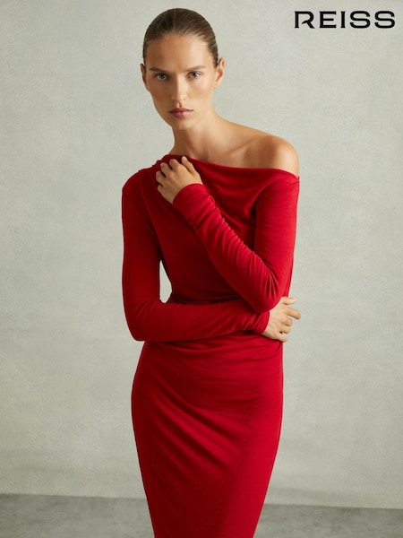Reiss Becky Off-The-Shoulder Jersey Midi Dress (AB2025) | 196 €