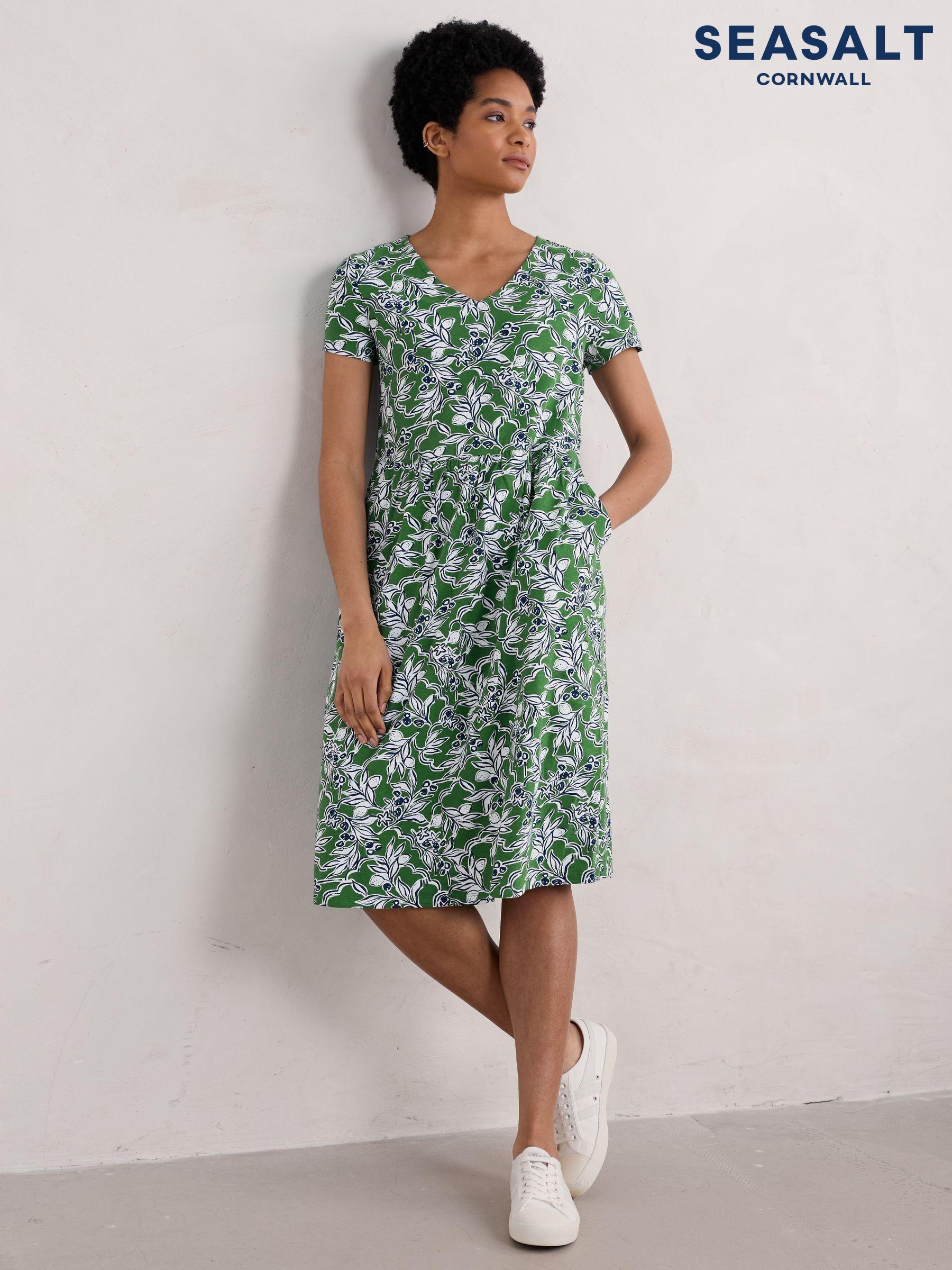 Seasalt Cornwall Green Summer Dress Short Sleeve V Neck Dresses Next Oman