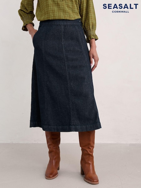 Seasalt Cornwall Blue Capriccio Denim Skirt (AB2167) | €99