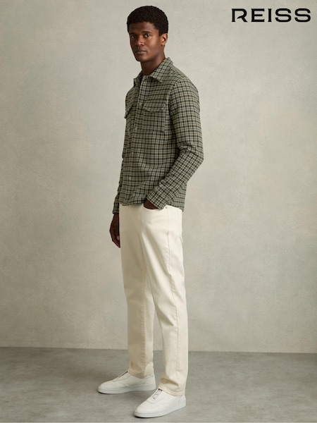 Reiss Green Glen Check Patch-Pocket Overshirt (AB2301) | €215