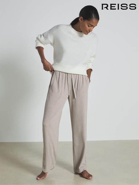 بني فاتح - Reiss Felicity Thermal Jersey Drawstring Joggers (AB2324) | ‏720 ر.ق.