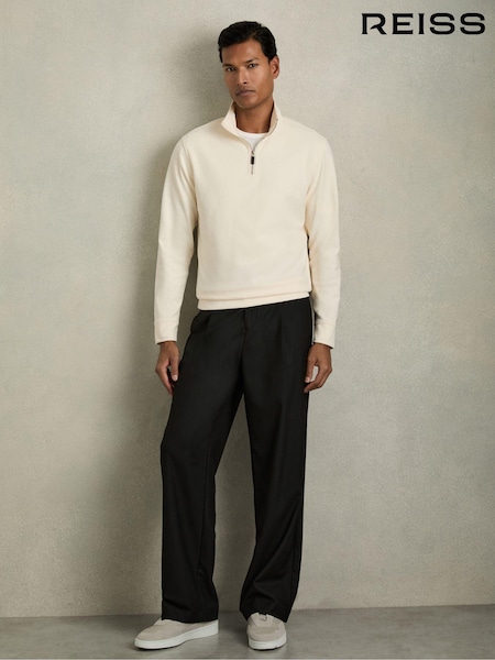 Off White - Reiss Creek Brushed-corduroy Half-zip Jumper (AB2337) | €173
