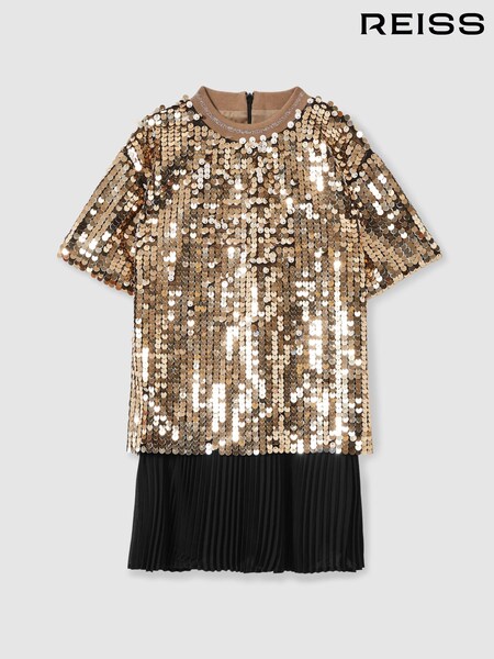 Reiss Darcey Sequin T-Shirt Dress (AB2341) | ‏612 د.إ.‏
