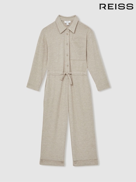 Reiss Oatmeal Rita 13-14 yrs Jersey Mélange Drawstring Boilersuit (AB2350) | €95