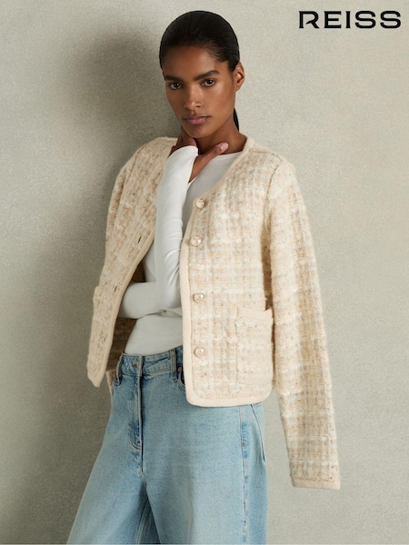 Reiss Felicity Tweed Effect Cardigan with Merino (AB2369) | €312