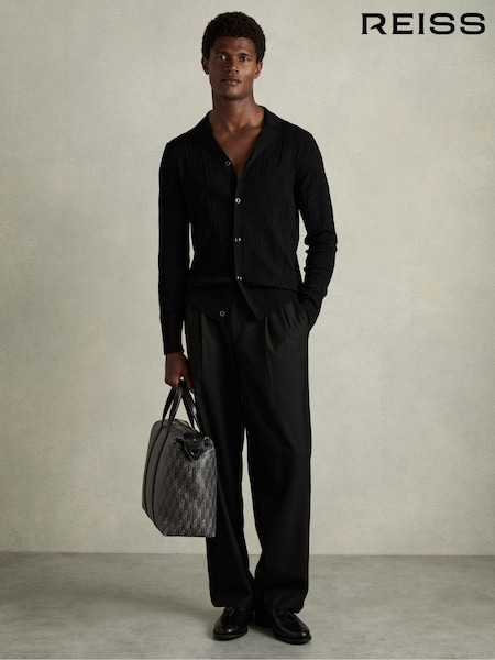 Reiss Trixie Jacquard Cuban-Collar Button-Through Shirt (AB2390) | €202