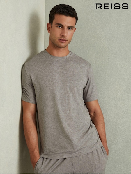 Reiss Grey Melange Diego Crew-Neck Jersey T-shirt (AB2425) | R$ 475