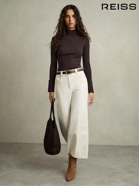 Grena - Reiss Vienne Rib-knit High-neck Top (AB2428) | 974 LEI