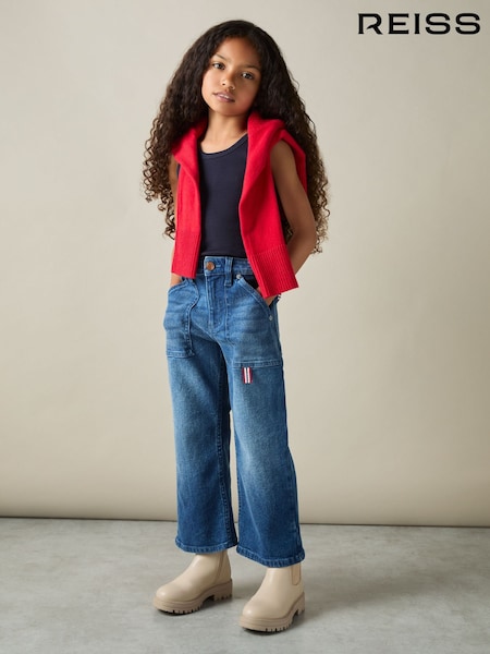 Reiss Navy Violet 9-13 yrs Cotton Blend Ribbed Vest (AB2462) | AED72