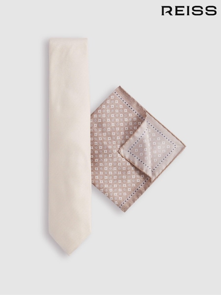 Reiss Oatmeal Ceremony Gift Set Tie And Pocket Square Gift Set (AB2483) | €113