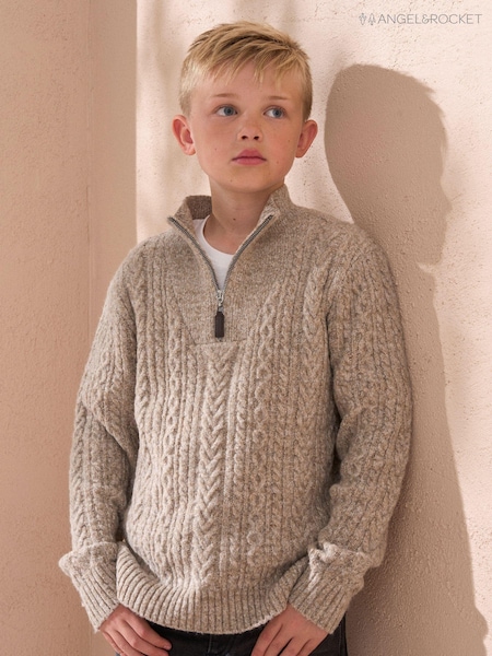 Angel & Rocket Connor Cable Zip Neck Jumper (AB2618) | 116 LEI - 133 LEI