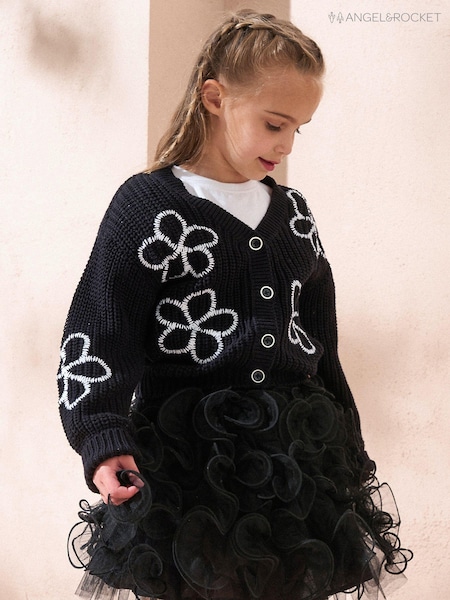 Angel & Rocket Black Bonnie Flower Cardigan (AB2663) | €17 - €20