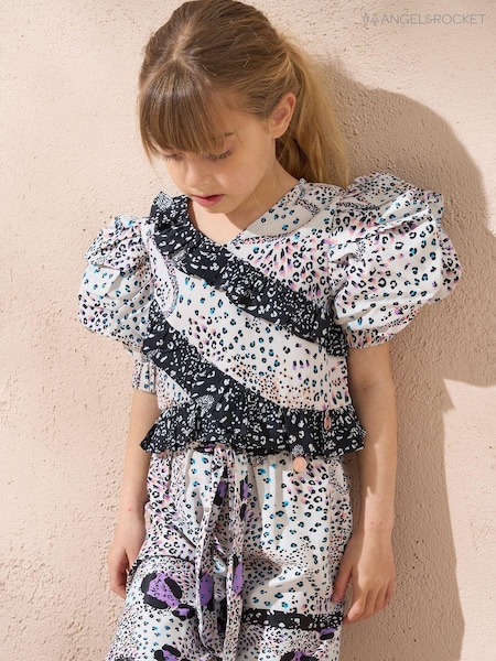 Angel & Rocket Animal Estelle Multi Frill Print Top (AB2679) | AED65 - AED77