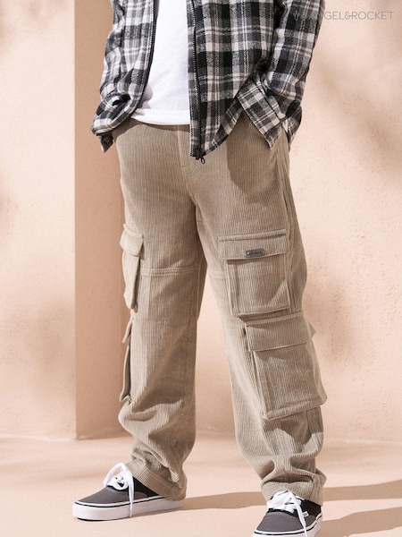 Angel & Rocket Natural Carlton Cord Skater 100% Cotton Trousers (AB2688) | AED108 - AED125