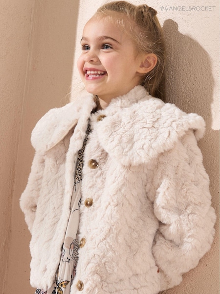 Angel & Rocket Cecile Cut Faux Fur Cape Collar Coat (AB2689) | €84 - €89