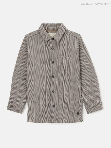 Angel & Rocket Grey Henry Herringbone Textured Shirt (AB2691) | €17 - €22