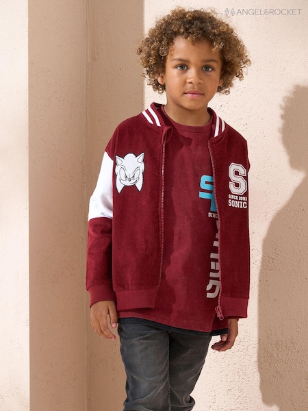 Angel & Rocket Red Red Sonic Corduroy Preppy Zip Up 100% Cotton Jacket (AB2715) | €49 - €54