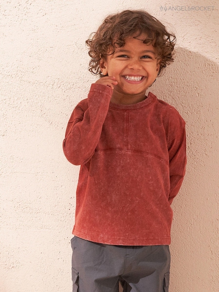Angel & Rocket Evan Long Sleeve Washed Graphic 100% Cotton T-Shirt (AB2717) | 43 LEI - 50 LEI