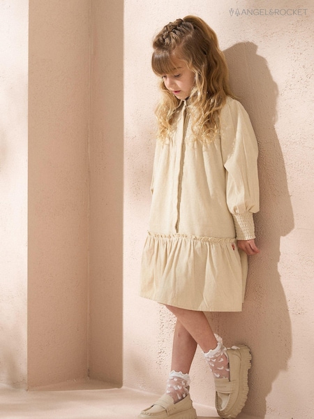 Angel & Rocket Cream Rafferty Denim 100% Cotton Star Collar Dress (AB2718) | €21.50 - €26