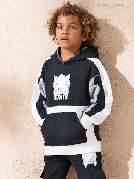 Angel & Rocket Sonic Mix Textured Block 100% Cotton Hoodie (AB2724) | ‏139 ر.ق. - ‏158 ر.ق.