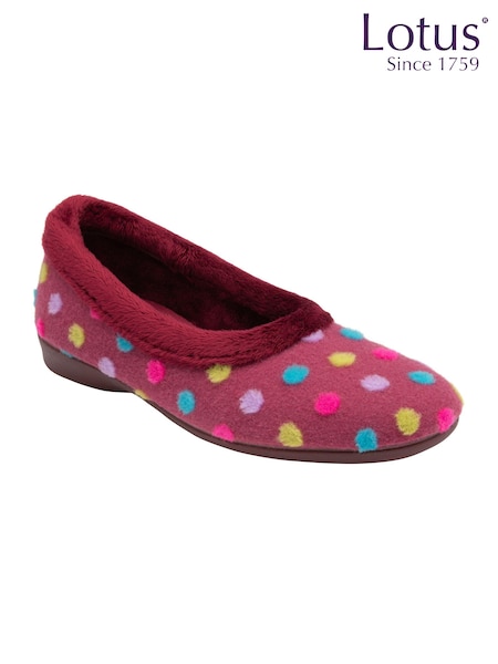 Lotus Red Polka Dot Slippers (AB2777) | ₪166