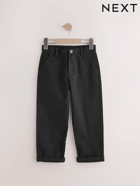 Black Wide Fit Stretch Chino Trousers (3-17yrs) (AB2782) | €16 - €23