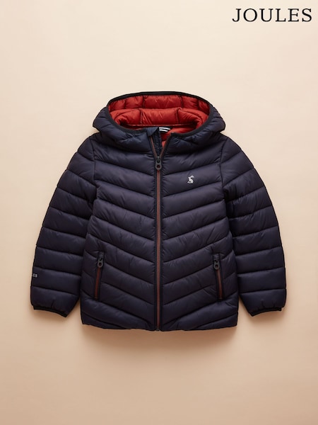 Joules Kids' Cairn Navy Blue Showerproof Padded Coat (AB2842) | $46 - $56