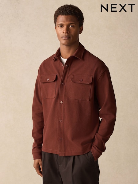 Rust Red Popper Shacket (AB2896) | $63