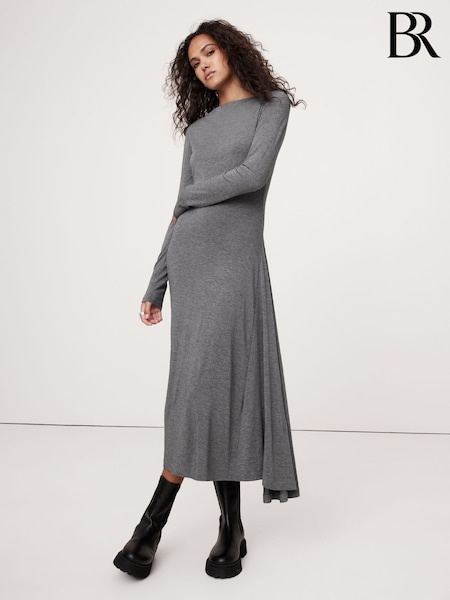 Banana Republic Grey Wool-Blend Asymmetric Midi Dress (AB2911) | €86