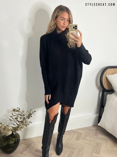 Style Cheat Black Longer Length Hope Jumper Dress (AB2957) | 2,523 UAH
