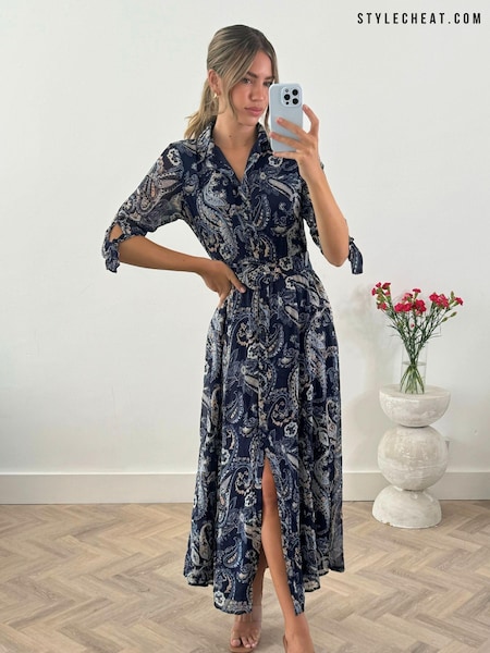 Style Cheat Blue Daphne Shirt Dress (AB2975) | €49