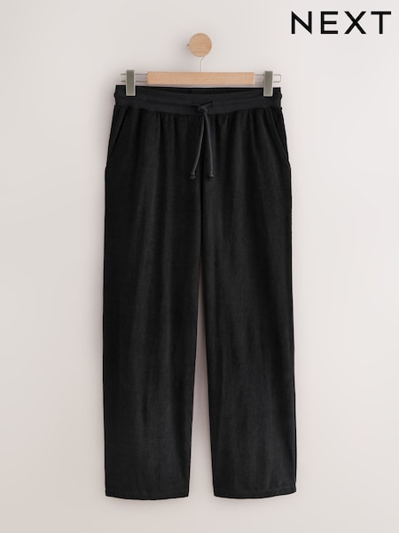 Black Towelling Open Hem Joggers (AB3361) | R$ 230