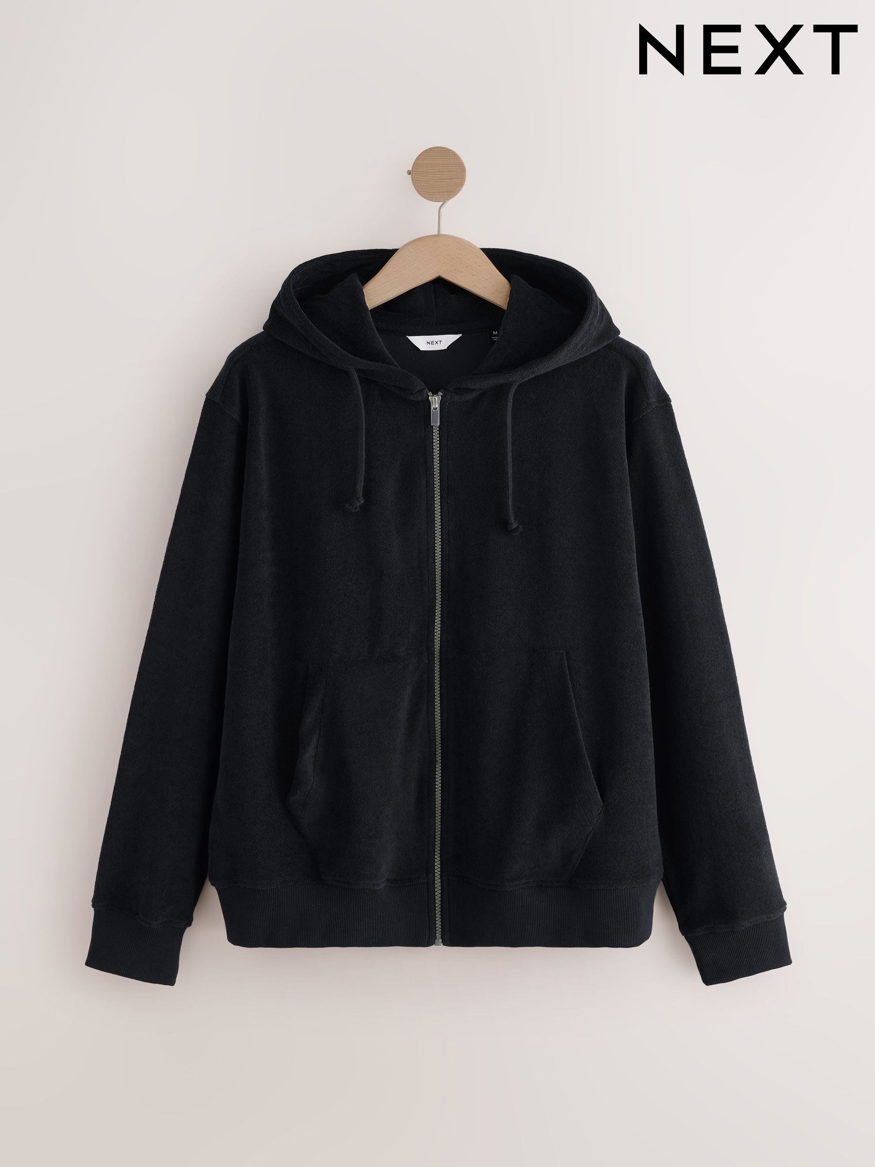Mens Black Zip Hoodies | Black Zip Up Hoodies | Next