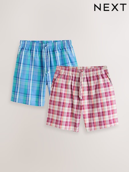 Blue/Red Check Woven Pyjamas Bottoms 2 Pack (AB3387) | €30