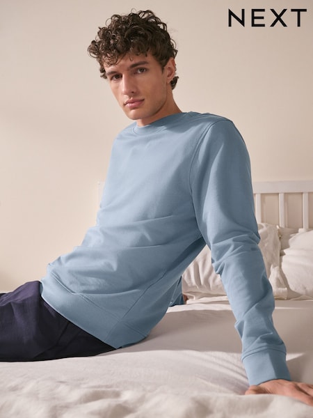 Світло-блакитний - 100% Cotton Lightweight круглий виріз світшот (AB3405) | 743 грн