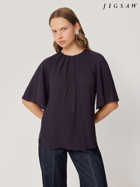 Jigsaw Purple Textured Pleat Detail Top (AB3421) | €70