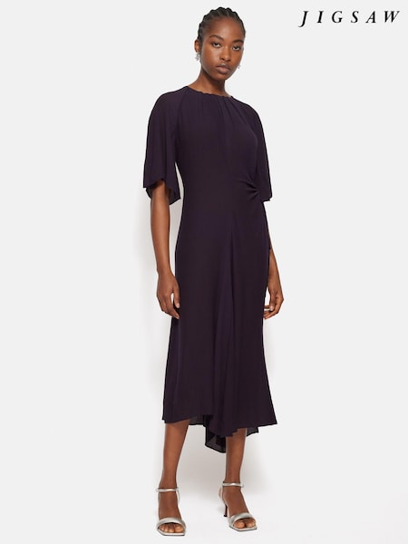 Jigsaw Purple Textured Asymmetric Dress (AB3422) | €102