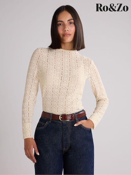 Ro&Zo Lace High Neck Top (AB3452) | 74 €