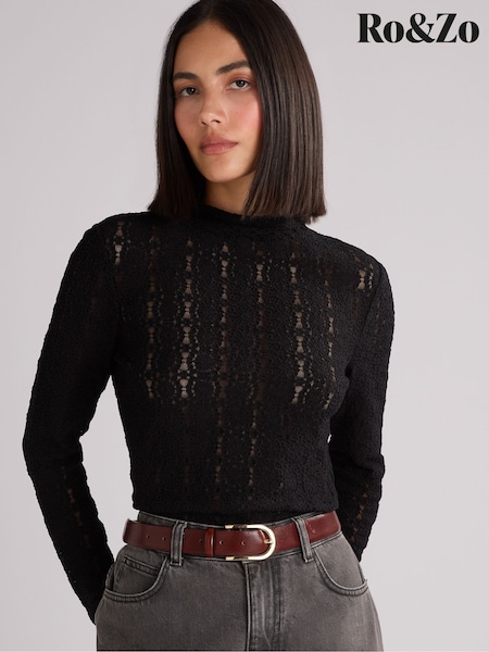 Ro&Zo Lace High Neck Top (AB3475) | 54 €