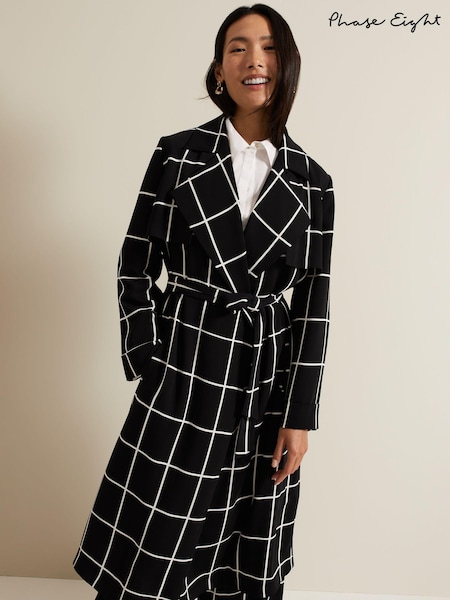Phase Eight Aspen Check Drape Trench Coat (AB3481) | ‏492 د.إ.‏