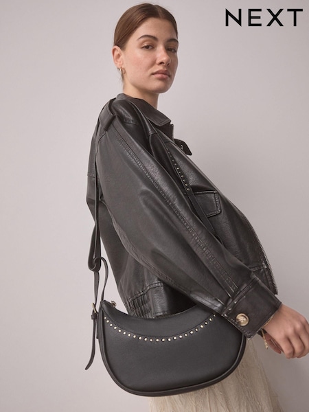 Black Stud Sling Boho Bag (AB3570) | €51
