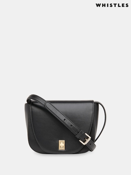 Whistles Carlota Turnlock Satchel Black Bag (AB3630) | kr3 140