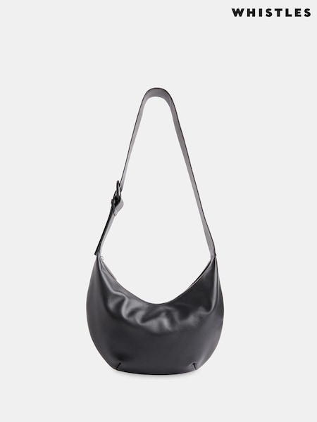 Whistles Sia Curved Cross-Body Black Bag (AB3633) | €236