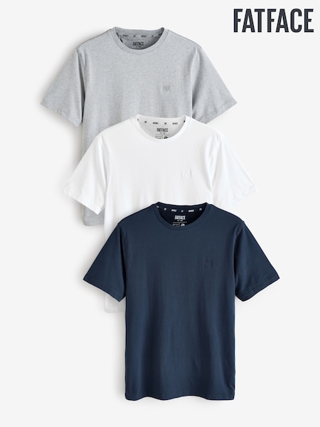 FatFace Navy 100% Cotton Short Sleeve T-Shirts 3 Pack (AB3673) | R$ 445