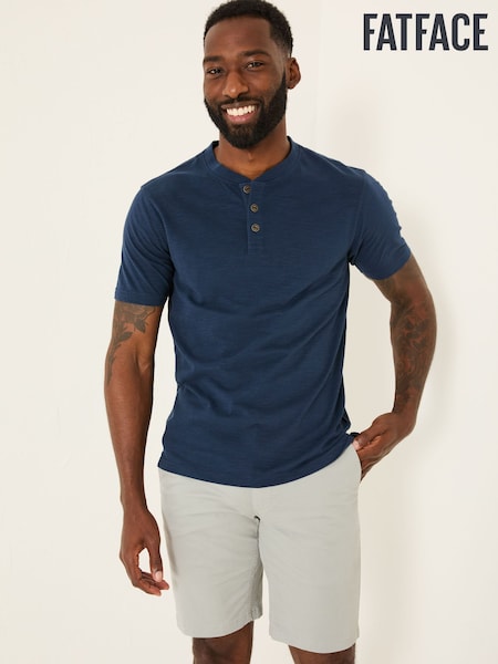 FatFace Woodside Navy Slub Henley T-Shirt (AB3680) | €33
