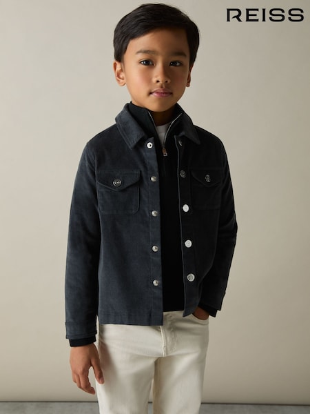 Reiss Vendetta Velvet Press-Stud Overshirt (AB3833) | ‏302 د.إ.‏