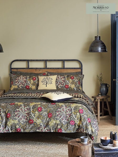 Morris & Co Black Seaweed Duvet Cover and Pillowcase 100% Cotton Set (AB3840) | €116 - €190