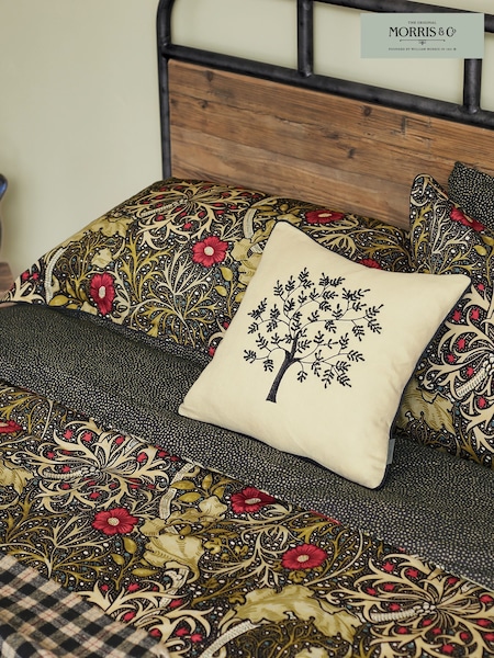 Morris & Co Black 100% Cotton Seaweed Standard Pillowcase Pair (AB3842) | €45